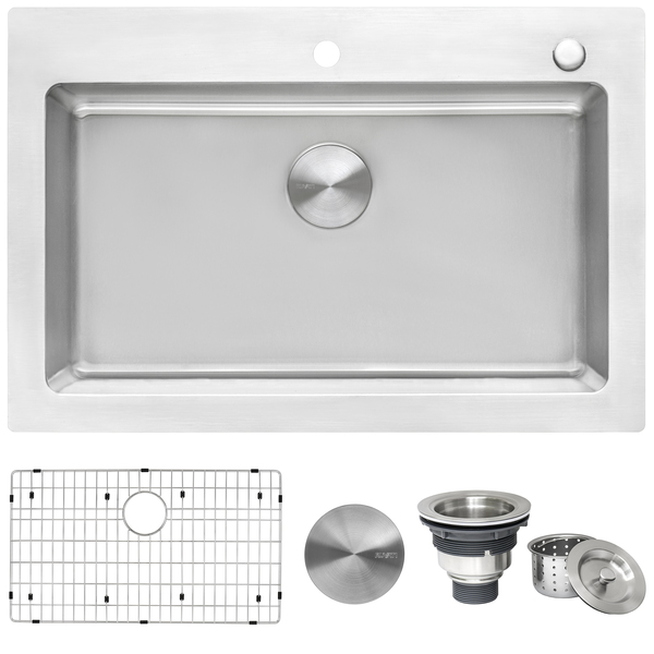 Ruvati 33"x22" Drop-in Topmount Kitchen Sink 16 Gauge SS Single Bowl RVM5001